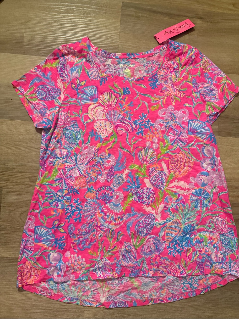 Lilly Pulitzer Pink Multi Floral Short-Sleeve Tee - Picture 10 of 10